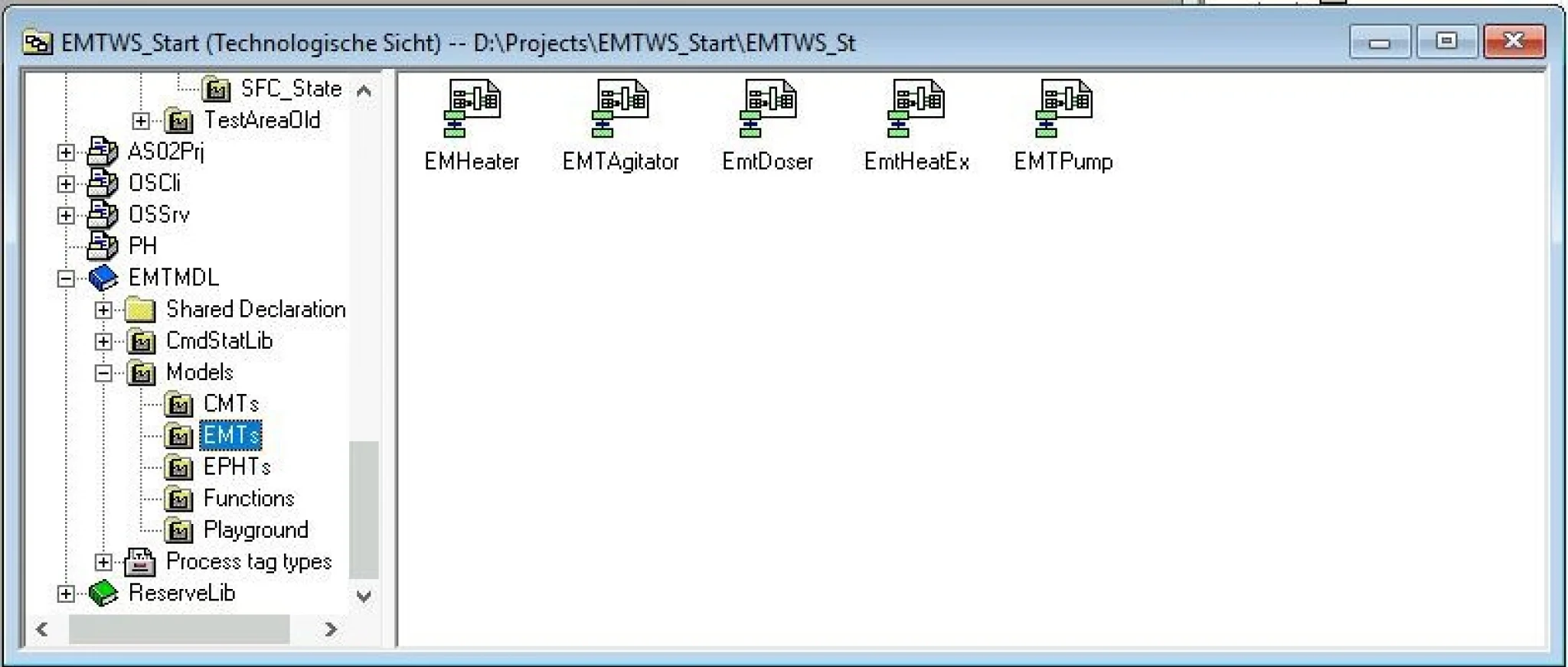 Windows Explorer mit EMT-Dateien.